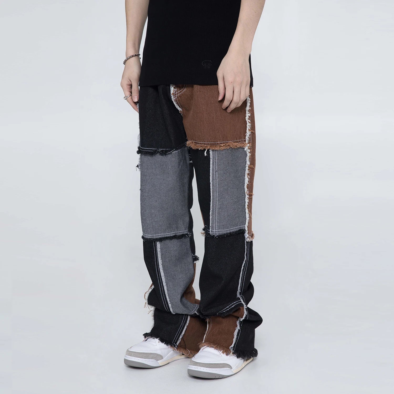 Custom Label Trousers for Men Drop Ship Boys Men Streetwear Stock Flared Jeans Pants