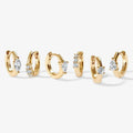 Shescity Best Selling Gold Plated Brass Huggie Earrings Set Fashion Zircon Designer Jewelry Hoop Earrings for Women