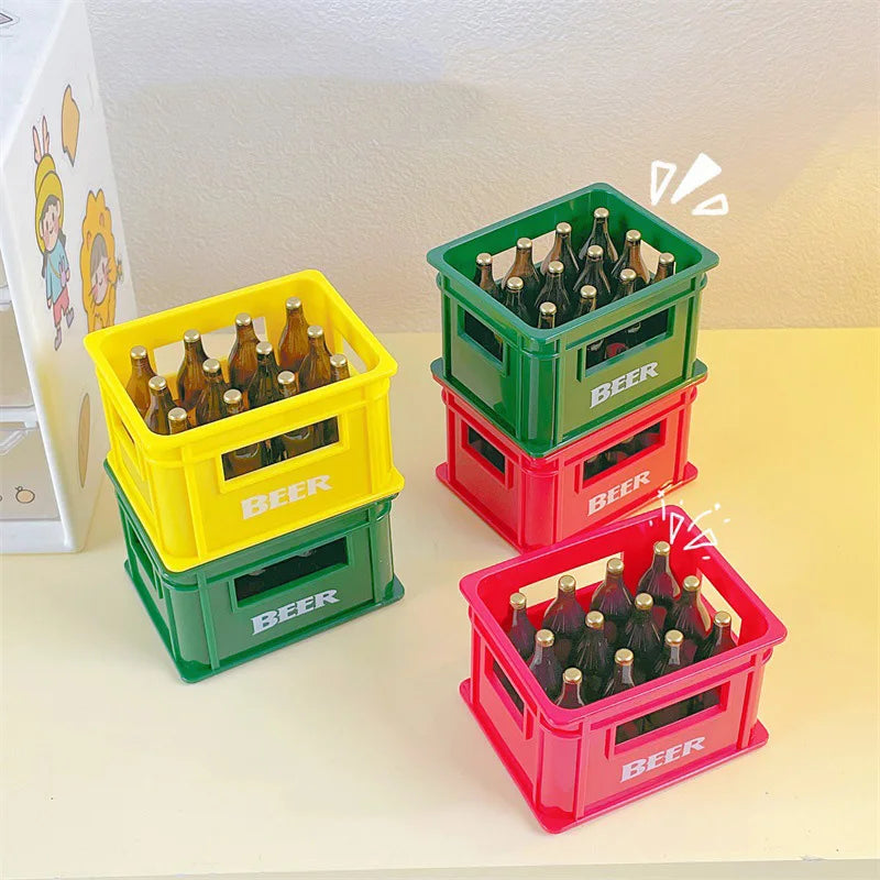 Cute 3D Plastic Beer Box Beer Bottle Opener Custom Logo Creative Magnetic Fridge Magnet