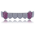 8pcs/row Micro Pave Zircon Brass Plated Copper Alloy Body Jewelry Lower Teeth Grills HipHop Style
