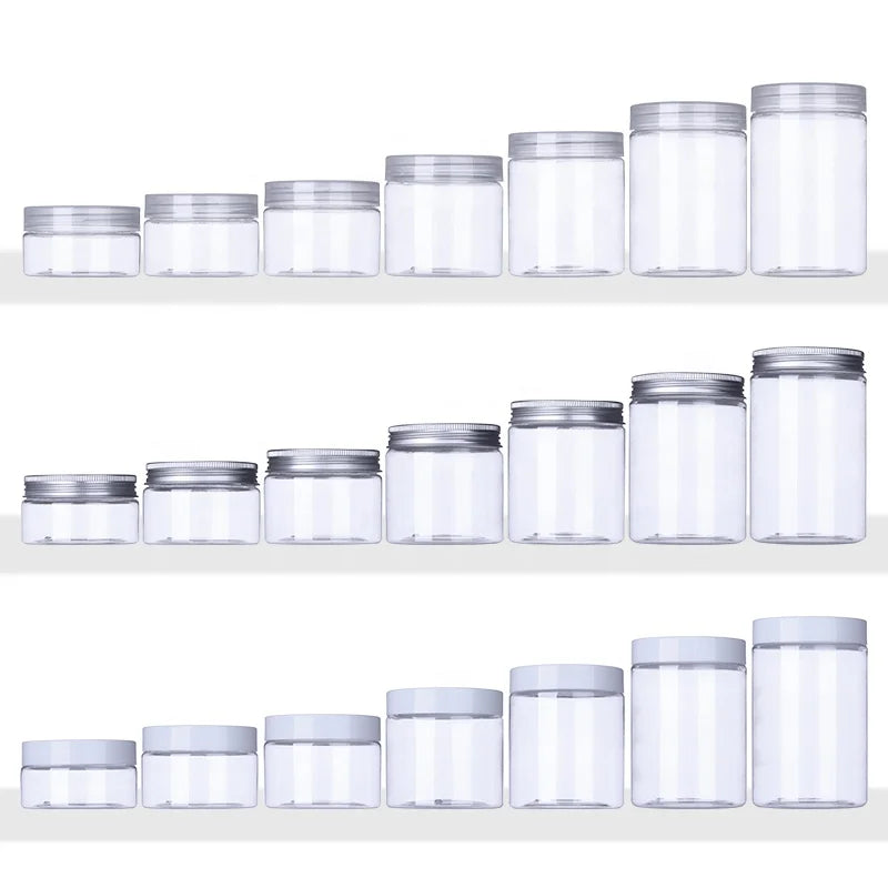 100g 120g 150g 200g 250g 300g 350g PET Cream Jar with Plastic Lid Food Grade Jar