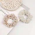 Crochet Scrunchies Beaded Hair Accessories Women Dongdaemun Korean Custom Full Circle Handmade Scrunchie with Pearl Hair Ties