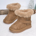 Fashion Black PU Winter Waterproof Kids Snow  Boots Outdoor Warm Short Boots