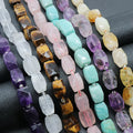 Faceted Natural Rose Quartz Amethyst Citrine Crystal Stone square Columnar Barrel Beads for Diy Bracelet Necklace Jewelry