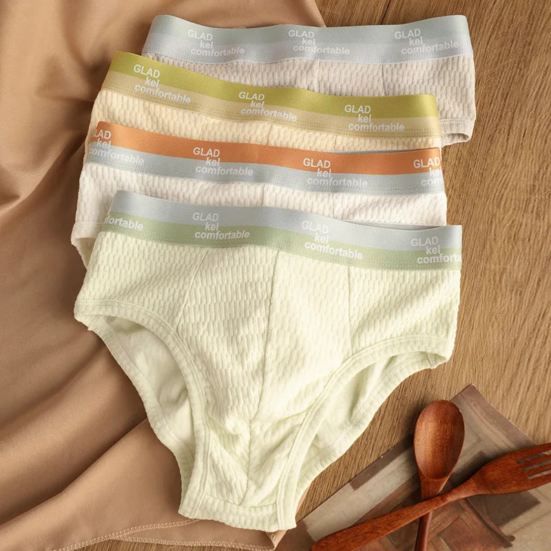 Wholesale Letter Rubber Print Pure Cotton Boxer Briefs Soft Comfortable Breathable Men's Underwear