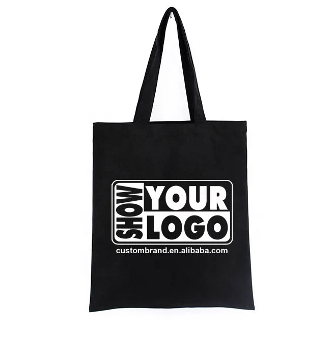 Custom Screen Printed Eco-Friendly Canvas Tote Bag with Letter Pattern High Quality Custom Sizes Available