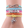 Factory Dropshipping Custom Infinity Love Unicorn Mom Leather Bracelets for Women Unicorn Bracelets