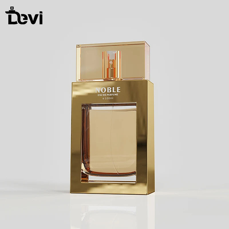 Devi Wholesales OEM/ODM Luxury Fancy Metallic Perfume Bottles 10ml 30ml 100ml Empty Glass Clear Carton Packaging