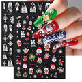 5D Winter Christmas New Year Nail Sticker Santa Tree Stockings Hat Elk Snowman Design Adhesive Nail Stickers Slider Xmas Decor