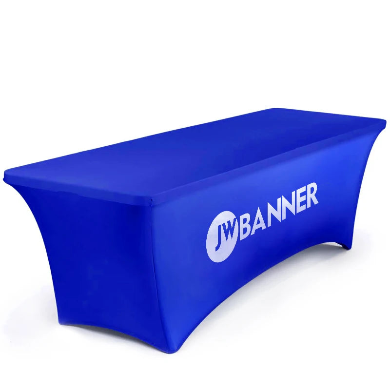 Custom Dye Sublimation Printed 6ft Stretch Table Cloth Spandex Table Cloth Throw Covers Trade Show Table Cover