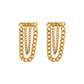 Wholesale Hip Hop Jewelry Waterproof Gold Plated Stainless Steel Tassel Earrings for Women Long Chain's Tassel Earrings