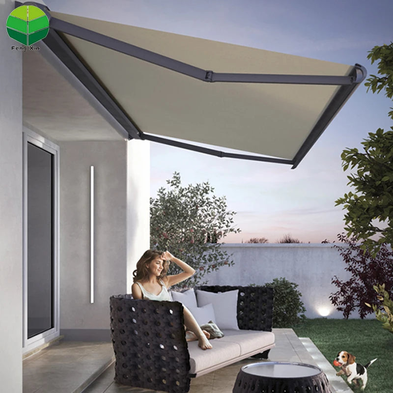Motorized Side Canopy Indow Door Roof Side Awning Canvas Waterproof Fabric Retractable Awning