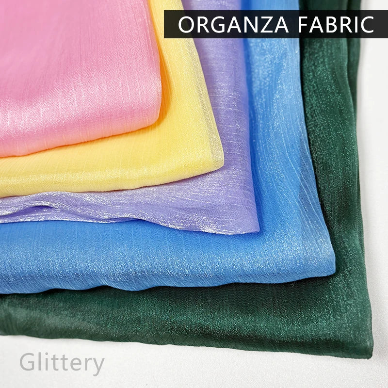 Quality Wholesale Light 55gsm Breathable Organza Fabric Shiny Fabric Polyester Crepe Fabrics for Dresses MegaBDM