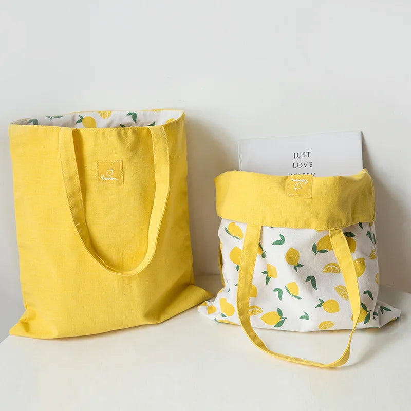 Qetesh Fabric Interior and Exterior Dual-purpose Handbag Cotton and Linen Custom Reusable Storage Sundries Shopping Tote Bag