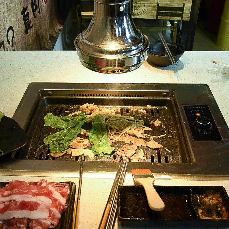 Japanese Korean Smokeless Barbecue Grill Kitchen Indoor Table Commercial Restaurant Electric Bbq Grill