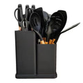 Hot Silicone Kitchen Utensils Rest Set 19 Piece Cookware Silicon Utensil with Wooden Handle Gadgets Black Cooking Tools Set