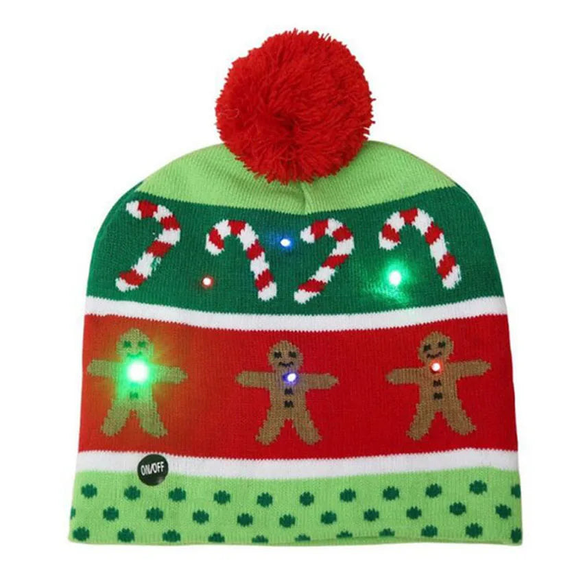 Winter Cheap Fashion Promotional Custom Woven Patch Led Knitted Beanie Hat