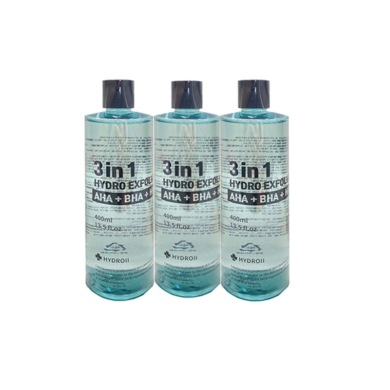 3 in 1 Hydro Exfoliator AHA BHA NMF Glycerin 400ML Deep Cleaning Hydra Solution Facial Skin Care Serum