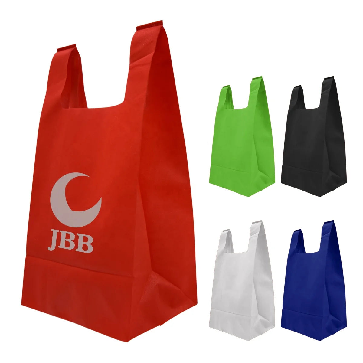 Ruth Ultrasonic Zip Custom Non-Woven T-Shirt Bag Biodegradable European PET Letter Pattern Punch Medium Tote Shopping Bag