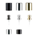 High Quality 15mm Black and Silver Aluminum-Plastic Cap with Perfume Pump and Collar for Bottles