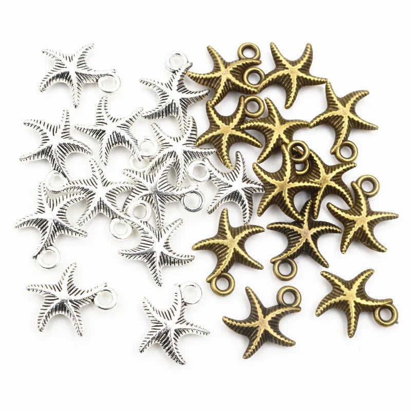 20pcs/lot 16x13mm Vintage Stars Handmade Charms Pendant Antique Silver Plated Gold Bronze DIY Jewelry Making  Findings Supplies