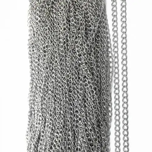 Stainless Steel Curb Chain 304 Twist Oval for Necklace Bracelet Making DIY & Different Size 1625076
