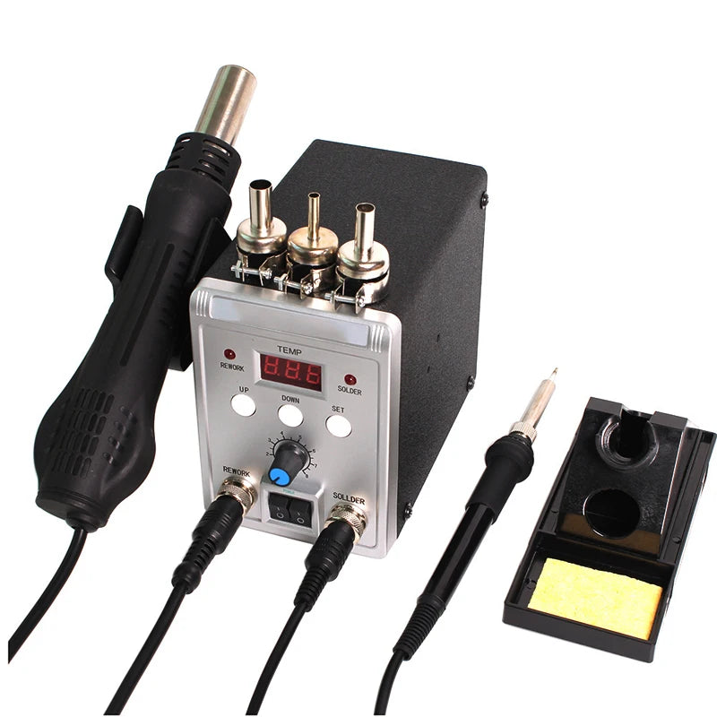 2 in 1 SMD Hot Air Digital Soldering Iron Rework Station Soldering Station 8586 Welding Mobile Repair Tools Pyrolysis Machine