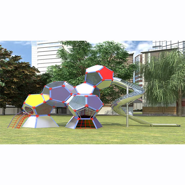 Long Slide Stainless Steel Educational Garden Children Outdoor Playground Big Slides Tube Slide for Adults and Kids