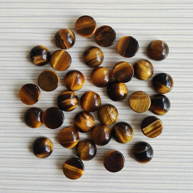 natural gemstone Smooth 8mm Tiger Eye Round Gemstone Cabochon Carving Crafts Crafts