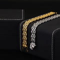 European and American Simple Temperament Thick Chain Bangle 18K Gold Plated Stainless Steel Charm Band Link Chain Bracelet
