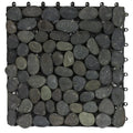 Durable Easy-to-install Interlocking European Brushed WPC Tiles 11'X11' Outdoor Patio Tiles