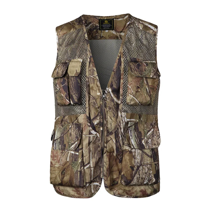 Men's Multifunctional Utility Waistcoat Vest Breathable Camouflage Fly Fishing Chest Pack Waterproof Multi-Pocket for