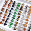 Fashion Jewelry Multi Style Red Agate Green King Stone Rings Natural Stone Amber Tiger Eye Finger Rings Wholesale Hot Sale