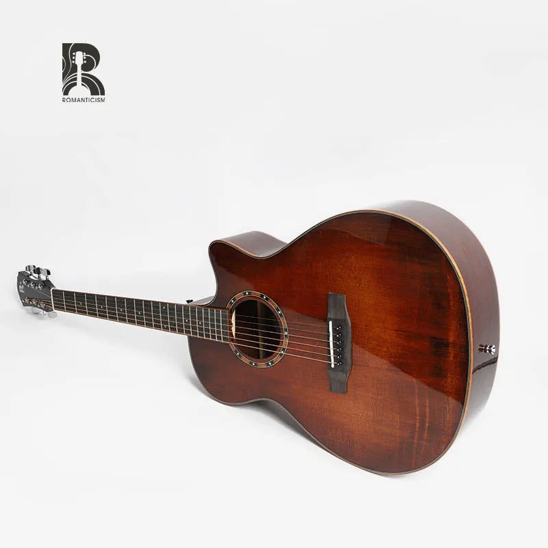 Hot Selling GA Shape 41 Inch Acoustic Guitar Gloss Finish Mahogany Back/Side Cutway Dreadnought Design