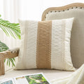 1pc Woven Farmhouse Accent Decorative Throw Pillow Cover for CouchSofa Cotton Burlap Decor Boho Neutral Pillow Cushion