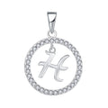 OEM Trendy Rhodium Plated Unisex Women Men 925 Sterling Silver Charm Pendants Custom Mini Zircon Diamond Alphabet Letter Pendant