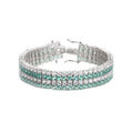 Wholesale 925 Silver Rhodium Plated Women's Charm Zircon Bangle Bracelet for Party Gift