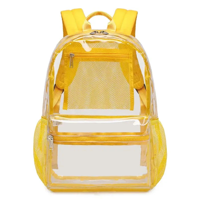 Customised School Bags Cute Pink Travel Shoulder Bagpack Transparent Pvc Clear Backpacks for Women's