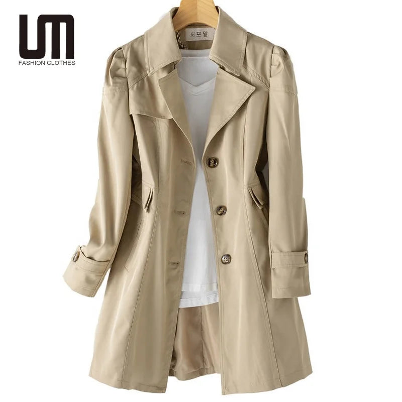 Liu Ming New Stylish 2025 Korean Fashion Casual Windbreaker Ladies Jackets Trench Coat for Women