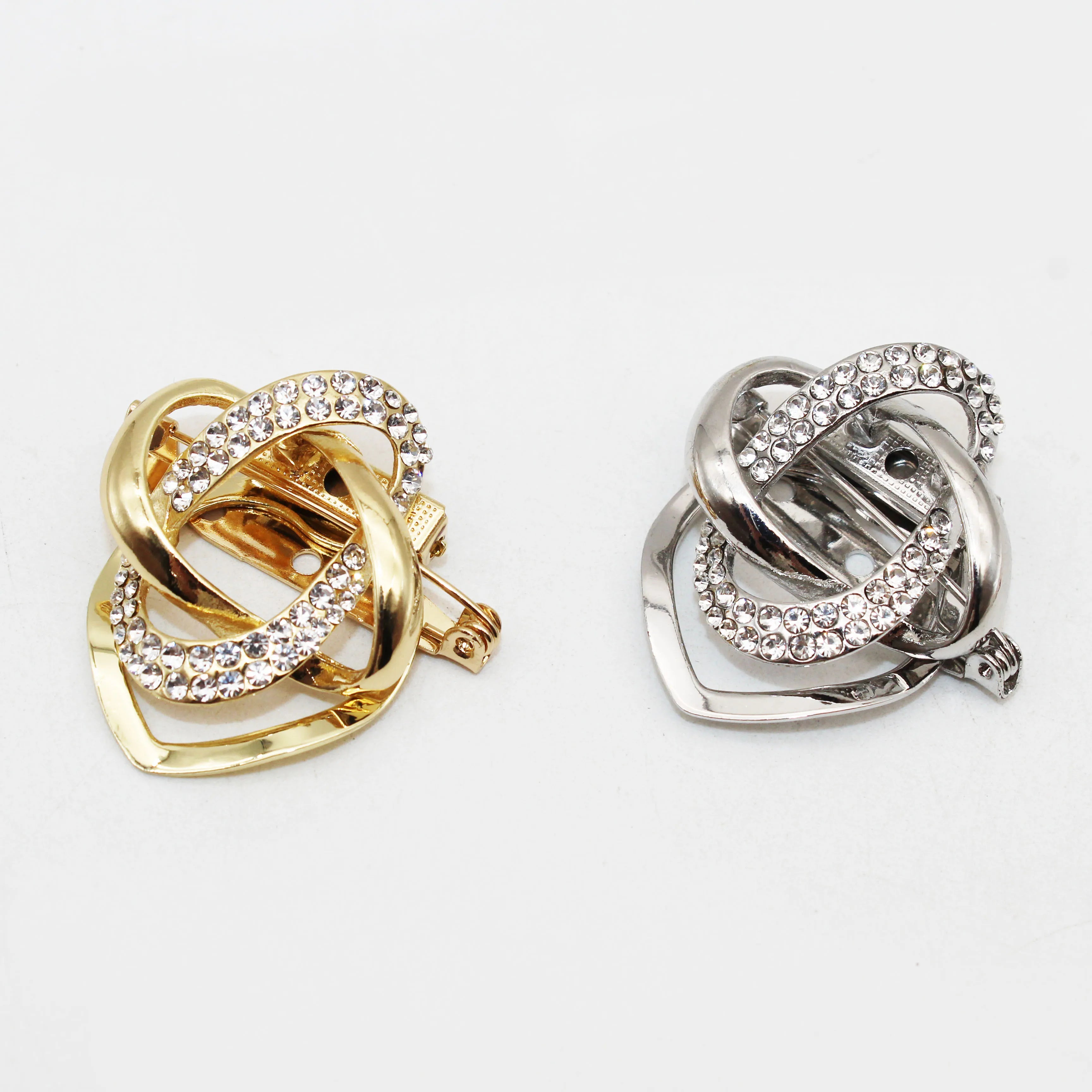 Jachon 2024 Wrap Around Polished Silk Scarf Buckle Personalized Stylish Rhinestone Brooch Silk Scarf Buckle for Women