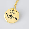 Round Mapa Du Mondo Custom Necklace Jewelry Joyeria De Acero Inoxidable Jewelry Necklace Woman Fashion Jewelry Necklace Set
