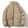 Padded Winter Men's Plus Size Casual Jackets Thick Warm Polyester Stand Collar Loose Fit