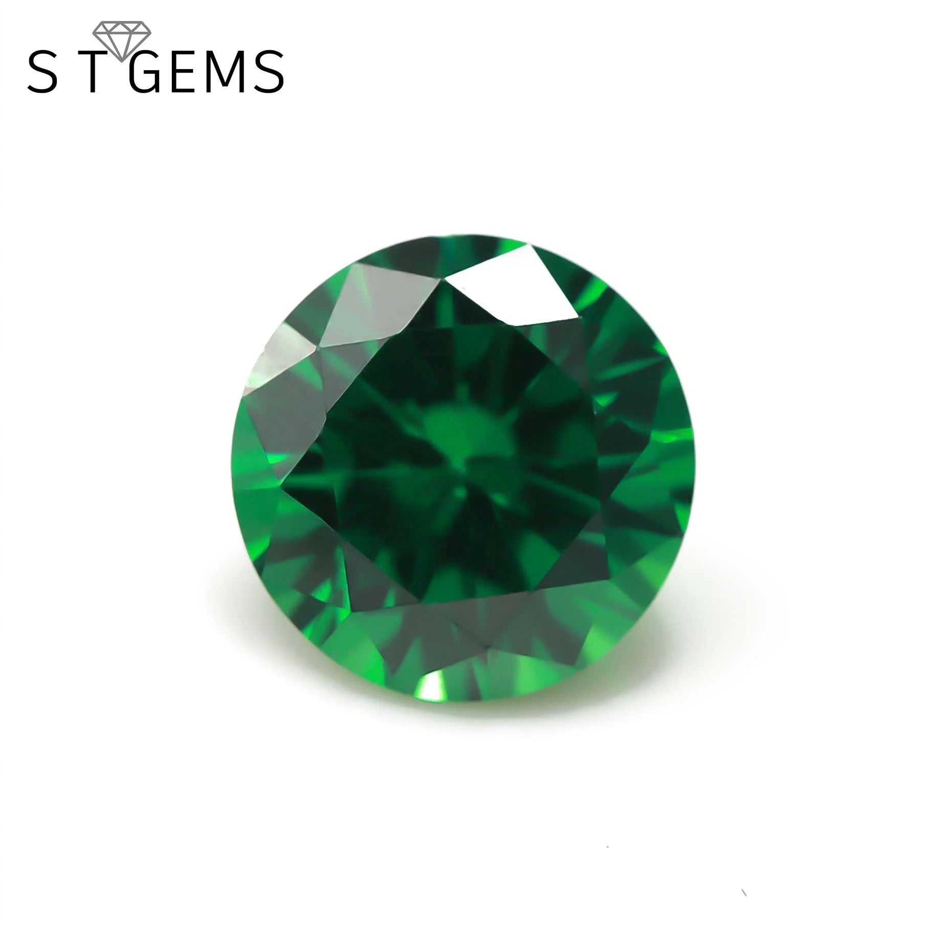 Loose Gemstones Wholesale Lab Green Blue CZ Stone Round Cut Cubic Zirconia Birthstones