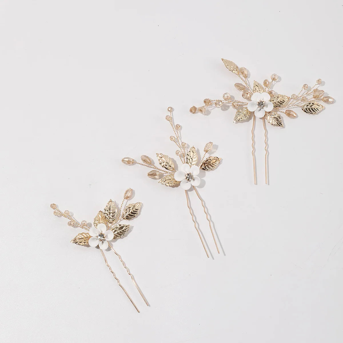 Wholesale Wedding Handmade Flower Leaf Pearl Hair Pins Bridal Hair Accessories for Bride Bridesmaid Women and Girls