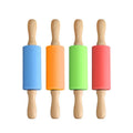 Solid Wood Handle Roller Non-stick Kitchen Baking Silicone Rolling Pin