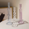 China Factory Direct Wholesale Colorful Glass Candlestick Holder