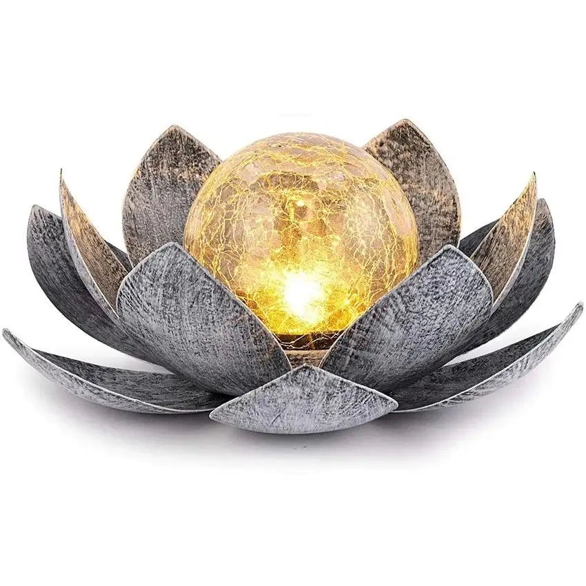 Modern Outdoor LED Solar Garden Lights Waterproof Patio Pathway Lawn Lamp with Lotus Flower Outdoors Design Courtyard Decoration