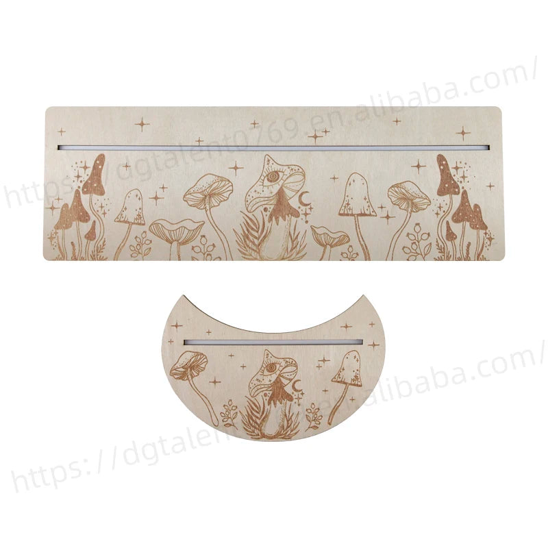 Tailai 1 Set 2 Pieces Oracle Card Display Stands Wooden Tarot Card Stand Holder Wood Display Stand Witchcraft Supplies