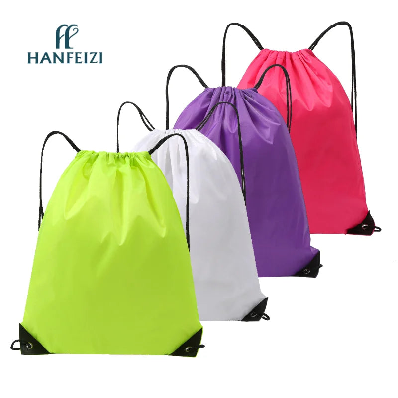 HANFEIZI Factory Custom Color Drawstring Backpack Bags Soccer Shoes Sports String Backpack Storage Bags for Gym