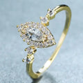 CAOSHI Gold Color Plated New Style Anillos Marquise Cut Shiny Zircon Ring Lady Girls Beautiful CZ Wedding Ring Women Bridal